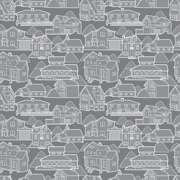 stock vector seamless house pattern