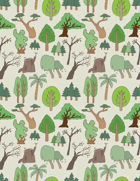 Seamless tree pattern — Stock Vector
