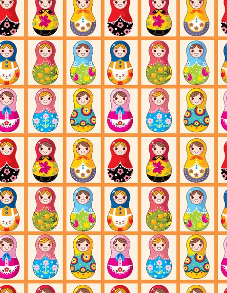 stock vector seamless Russian dolls pattern