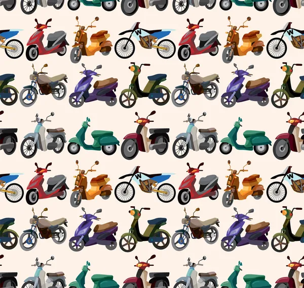 Varrat nélküli motorkerékpárok minta — Stock Vector