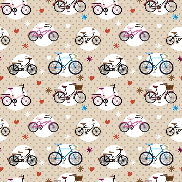 Seamless bicycle pattern — Stock Vector