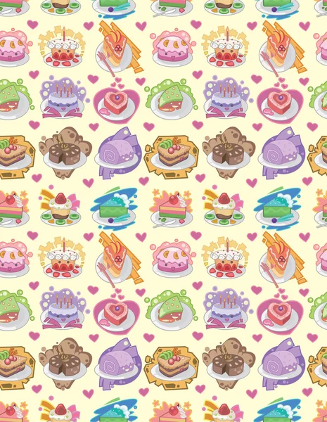 Seamless cake pattern — Stock Vector