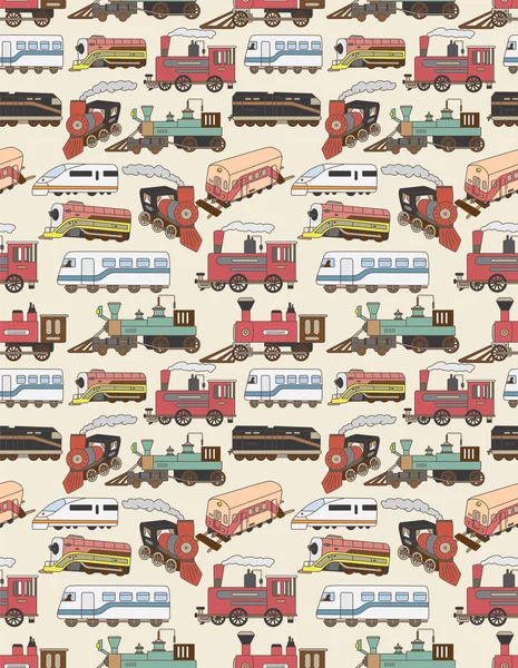 Patrón de trenes sin costura — Archivo Imágenes Vectoriales