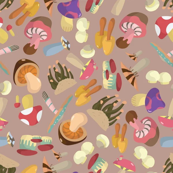 无缝蘑菇图案 — 图库矢量图片