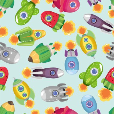 seamless spaceship pattern clipart