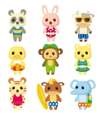 cartoon summer animal clipart