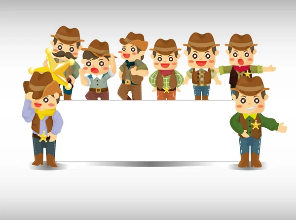 Cartone animato carta cowboy — Vettoriale Stock