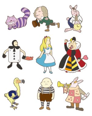 cartoon Alice in Wonderland clipart