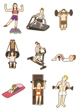 cartoon Fitness icon clipart