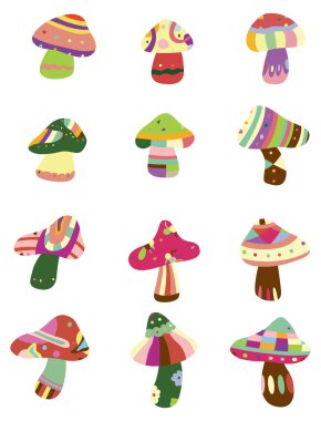 cartoon Mushrooms icon clipart