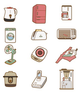 cartoon Home Appliances icon clipart