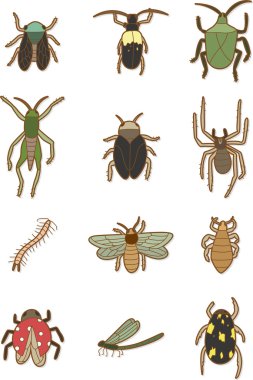 cartoon insects icon clipart