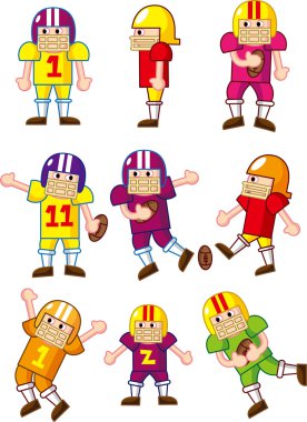 cartoon Football player icon clipart