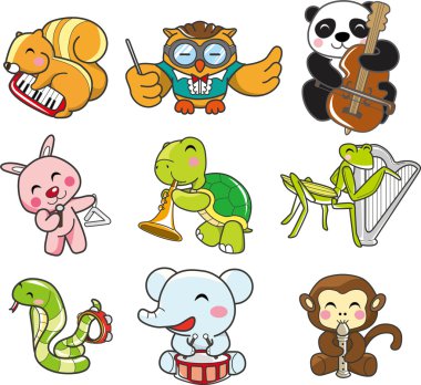 animal play music clipart