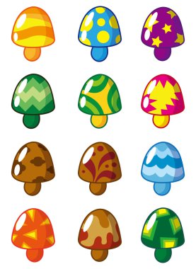 cartoon Mushrooms icon clipart