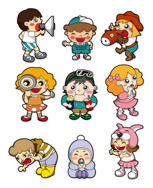 Cartoon boy/girl child icon clipart