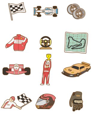 cartoon f1 car icon clipart