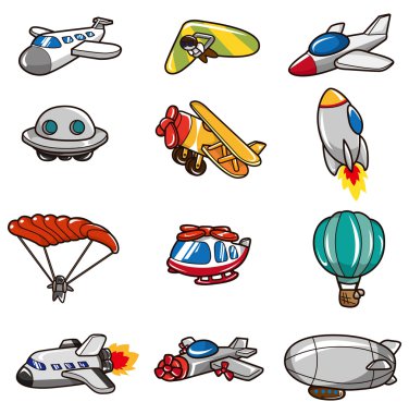 cartoon airplane icon clipart