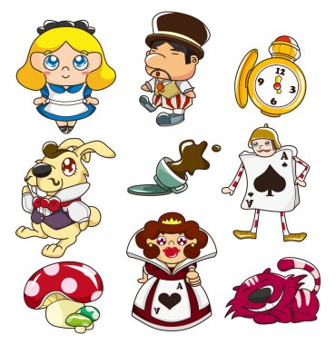 cartoon Alice in Wonderland clipart