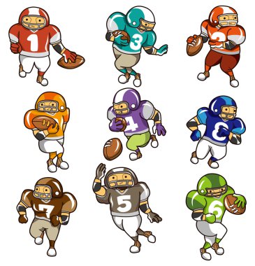 cartoon football player icon clipart