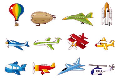 cartoon airplane icon clipart