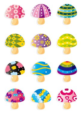 cartoon Mushrooms icon clipart