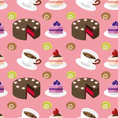 seamless cake pattern clipart