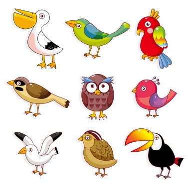 cartoon birds icon clipart