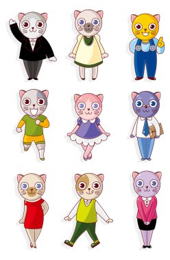 cartoon cat icon clipart