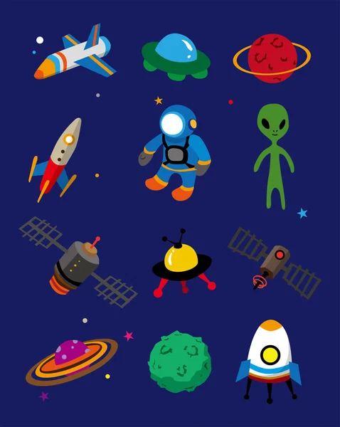 Cartoon space icon — Stock Vector