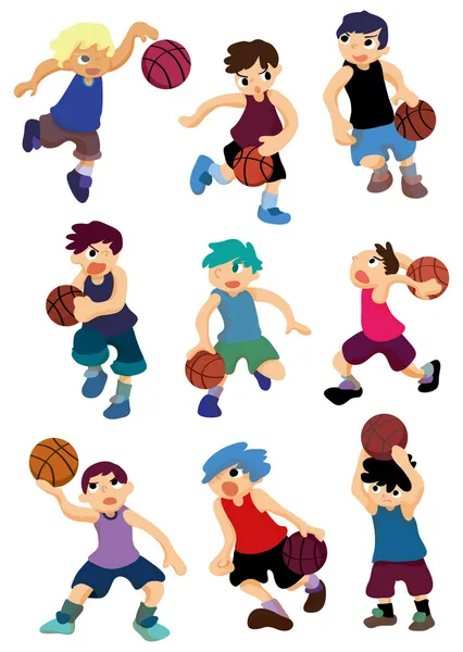 Εικονίδιο παίκτης μπάσκετ καρτούν — Διανυσματικό Αρχείο