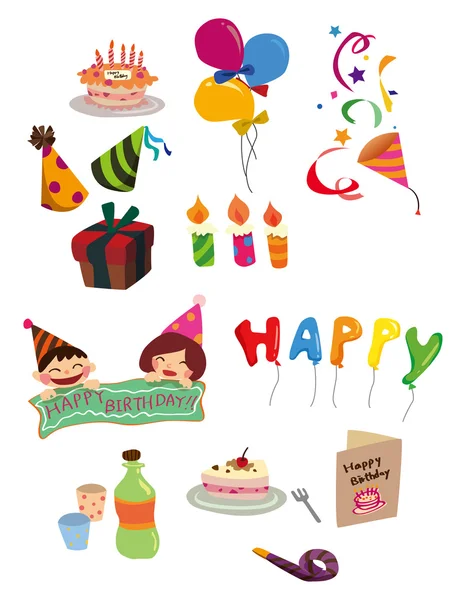 Icono de dibujos animados cumpleaños — Vector de stock