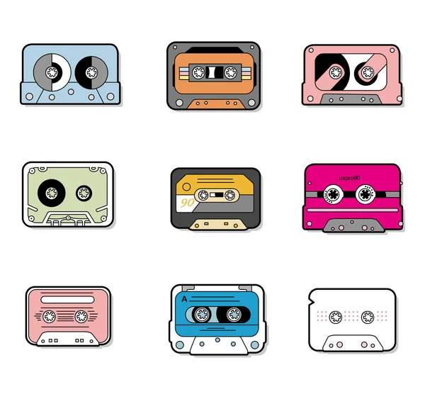 Cartoon music Tapes icon — Stock Vector