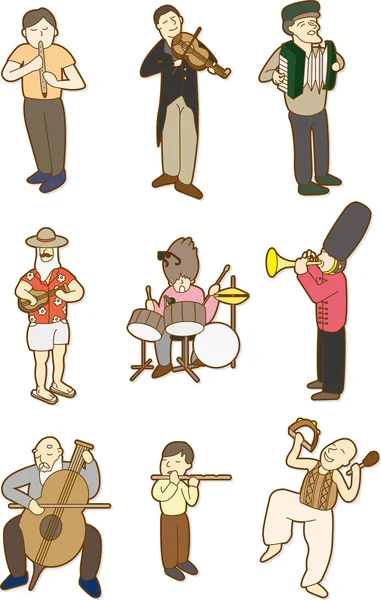 Jouer de la musique doodle — Image vectorielle