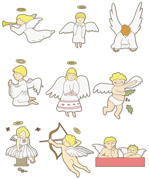 天使の漫画のアイコン — ストックベクタ