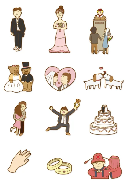 Icona del matrimonio cartone animato — Vettoriale Stock