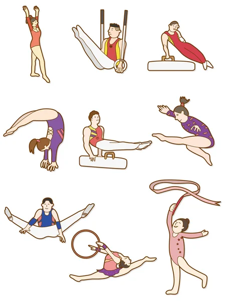 Икона мультяшной гимнастики — стоковый вектор