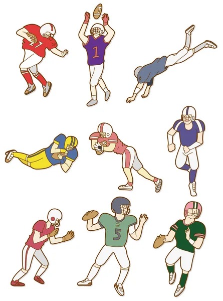 Icône de joueur de football dessin animé — Image vectorielle