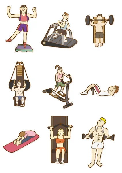 Dibujos animados icono de fitness — Archivo Imágenes Vectoriales