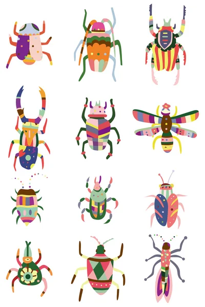 Icône de bug de couleur dessin animé — Image vectorielle