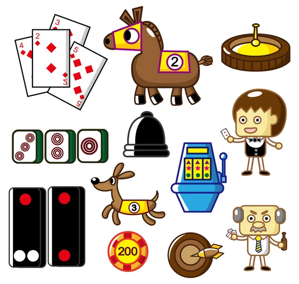Icono de casino de dibujos animados — Vector de stock