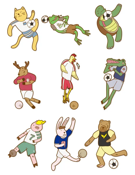 Cartoon dierlijke voetbal pictogram — Stockvector
