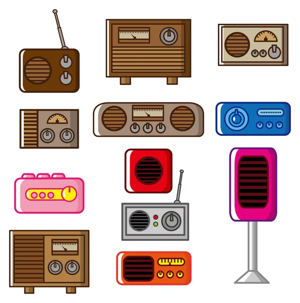 Icono de radio de dibujos animados — Vector de stock