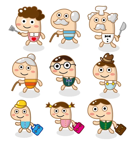 Kreslené rodiny ikony — Stockový vektor
