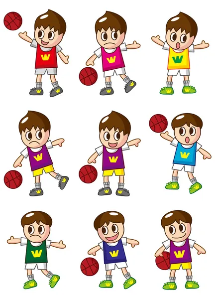 Icône de joueur de basket-ball dessin animé — Image vectorielle
