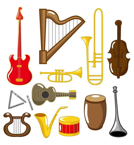 Instrumenty muzyczne kreskówki — Wektor stockowy