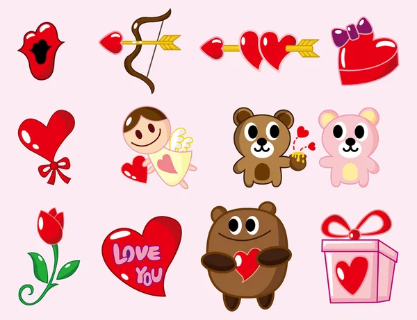 Cartoon Aftelkalender voor Valentijnsdag — Stockvector