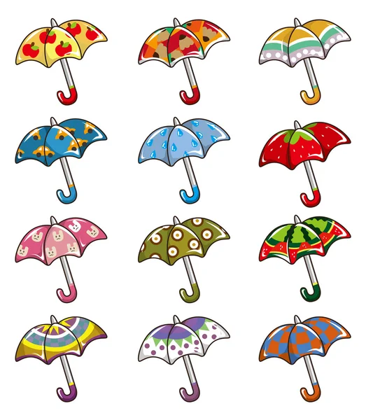 Cartoon paraplyer ikonen — Stock vektor