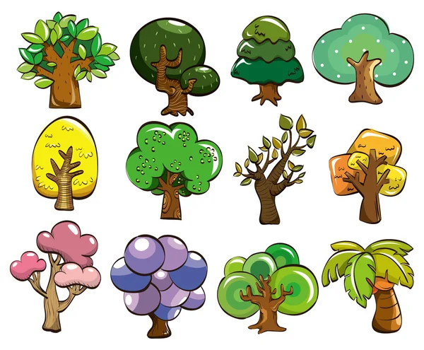 Icône de dessin animé arbre — Image vectorielle