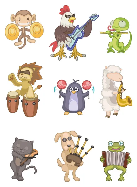 Kreskówka zwierząt gry ikona muzyki — Wektor stockowy